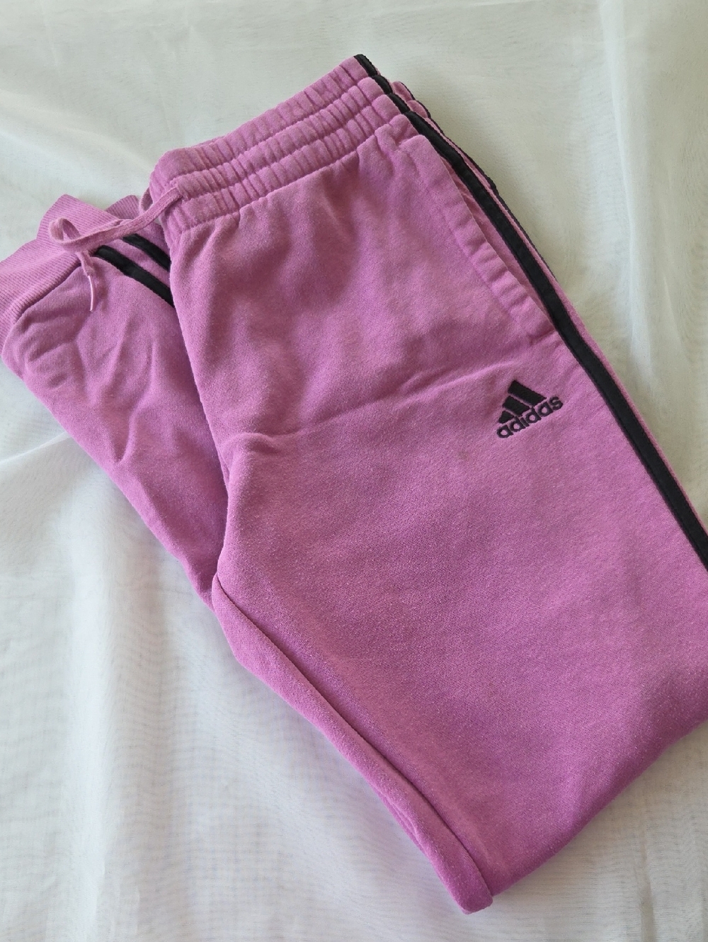 adidas Pink Jogger Sweatpants with Black Stripes